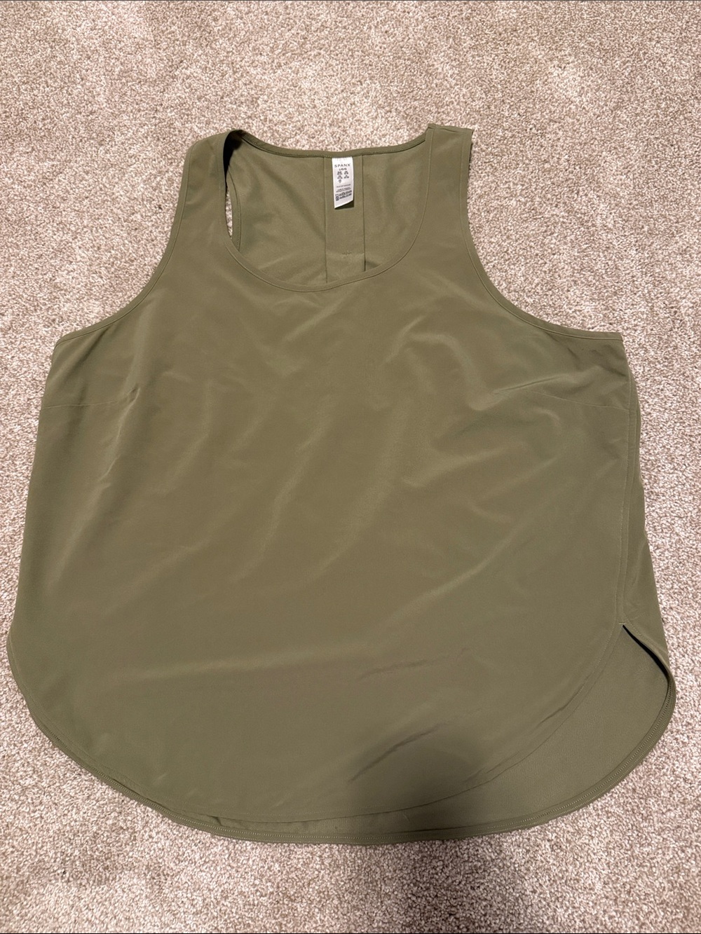 SPANX Olive Scoop Neck Active Tank Top